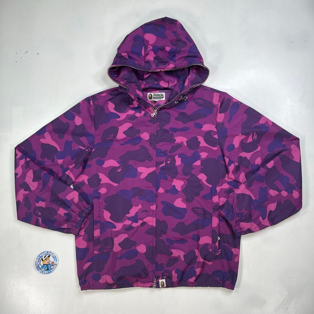 BAPE Purple Camo Full Zip Windbreaker Jacket